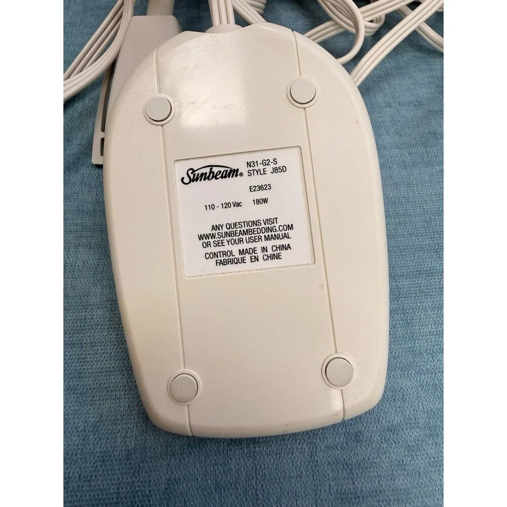 Sunbeam N31-G2-S Style J85D Electric Blanket Heat Control 3 Prong E23623 Works